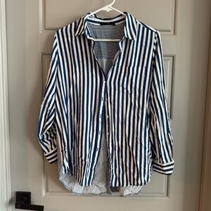 Navy and White Striped Shirt